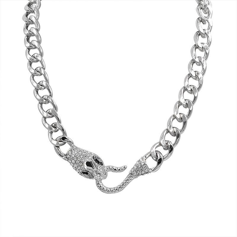 Trendy Snake-Shaped Metal Chain Necklace - Hip-Hop Style Clavicle Accessory for Women 2023