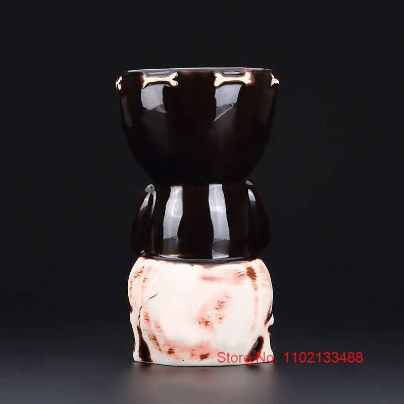 Cocktail Glass Cool Skull Jar Doll Tiki Mug Hawaii Restaurant Swig Beer Wine Cup Bar Ceramic Tiki Mugs Art Crafts Mugs Wholesale