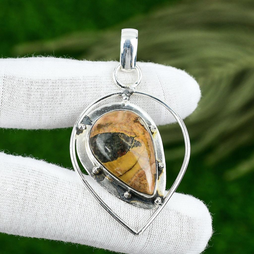 Gift For Women Jewelry Pendant 925 Sterling Silver Natural Bauxite Gemstone
