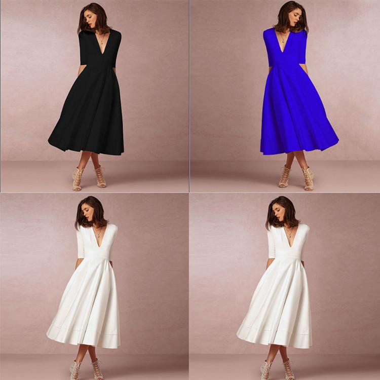 Elegant Casual Knit Dress For Women With V Neckline Available In Various Colors