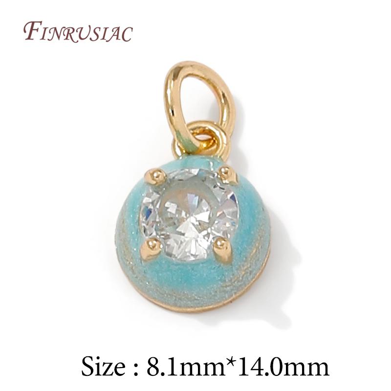 14K Gold Plated Enamel Charms with CZ Crystal,Heart Moon Pendant For DIY Jewelry Making,DIY Bracelet Necklace Earring Supplies