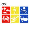 6 Piece Stencil Set Pcs Painting Template Stencils, 5.5x5.9 Inch Washable Reusable DIY Art And Craft Stencils for Wood Paper Fabric, Home Decor