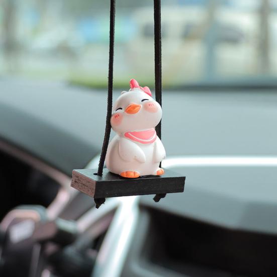 Подвеска для зеркала заднего вида, пара уток, подвесное украшение, легко повесить, очаровательный внешний вид, подвесное украшение для салона автомобиля