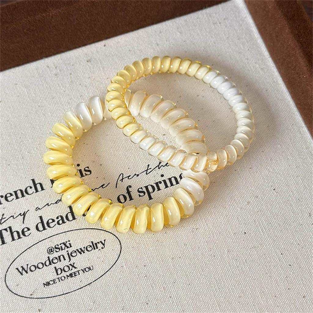 Набор из 2 штук Резинки-скранчи для телефонного шнура, Спиральные резинки для волос, Градиентный цвет, Резинка, Эластичная повязка для волос, Аксессуары для волос