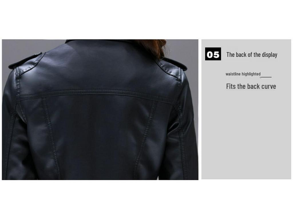 Женская приталенная мотокуртка из искусственной кожи 2025 - Весенне-осеннее трендовое короткое пальто больших размеров, в европейском и американском стиле