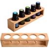 Стойка для хранения эфирных масел, гладкая, с 6 отверстиями для флаконов с эфирными маслами, для хранения духов, для средств по уходу за ногтями, стойка для лака для ногтей, деревянная