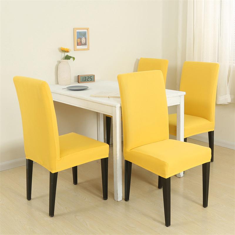 1Pcs Solid Color Chair Cover Elastic Seat Cover For Kitchen Dining Room Wedding Banquet Home Stretch Chair Covers