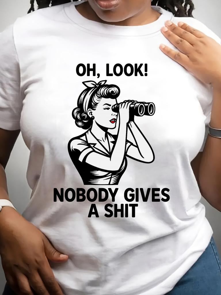 Женская забавная футболка со слоганом и принтом Nobody Gives A Shirt, повседневная уличная одежда, короткий рукав, женский топ, одежда