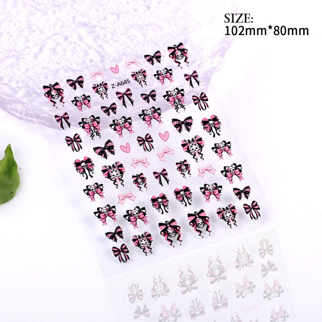 5D Embossed Nail Art Sticker Halloween Cartoon Spider Web Ghost Pumpkin Lantern Nail Adhesive Sticker