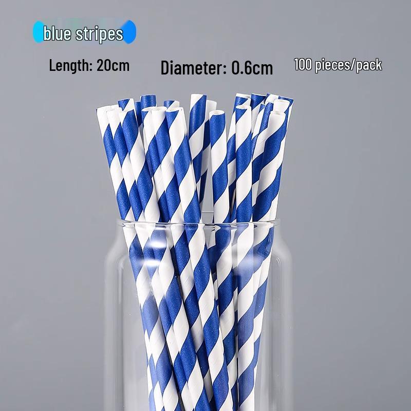 100 Eco-Friendly Colored Paper Straws: Disposable, Creative Party Straws for Juice & Cocktails