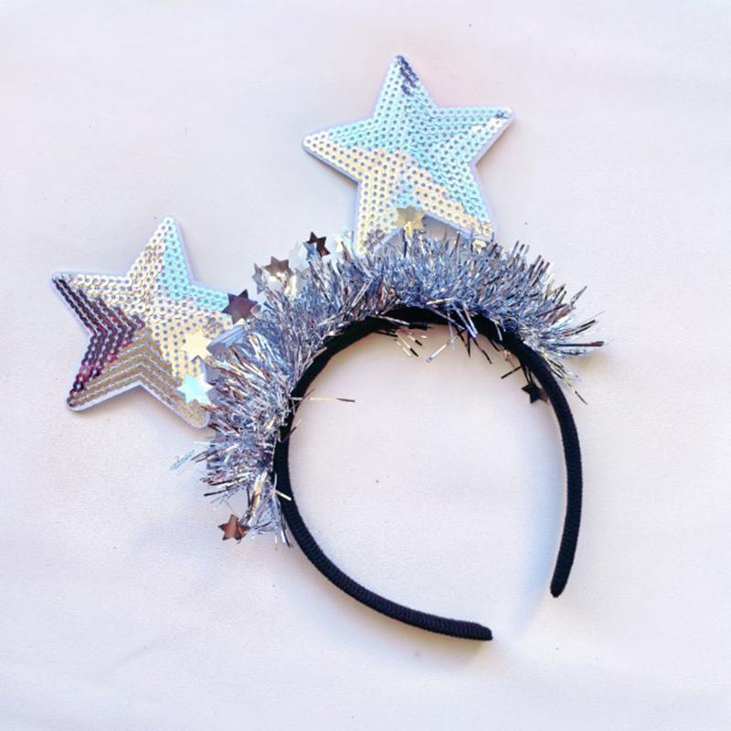 Год повязка на голову золото серебро блестки звезда блестки обруч для волос мытье лица маска для лица держатель для волос женщины леди девушка аксессуар для волос