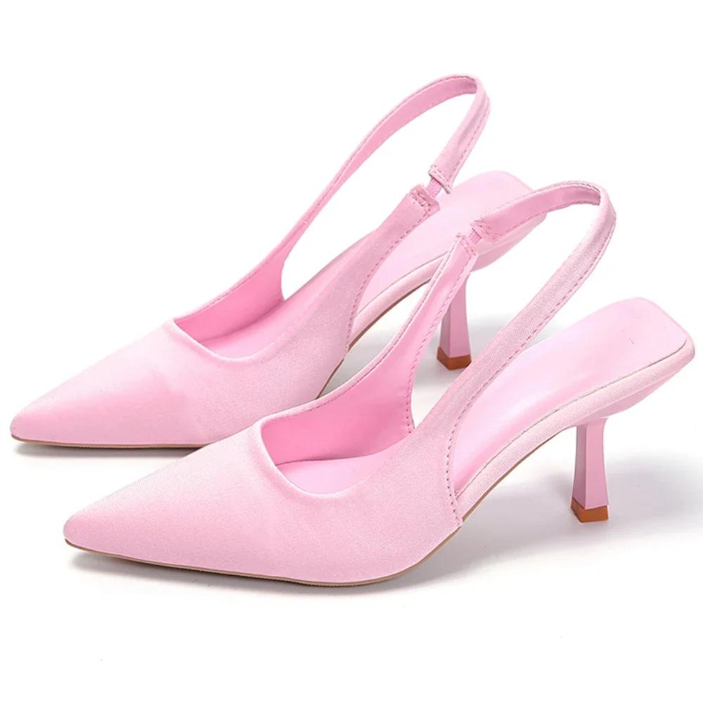 Модные женские туфли-лодочки 2024 года, новые летние туфли с острым носком, модные туфли на высоком каблуке для женщин, неглубокие босоножки, женские туфли-лодочки, свадебные туфли Zapatos De Mujer