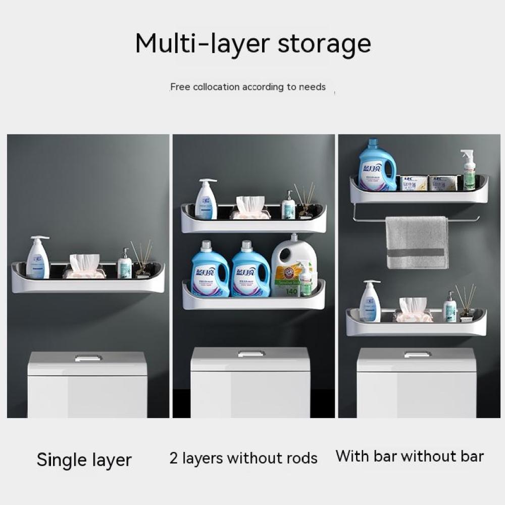 Полка для унитаза, настенная, многофункциональная, туалетные принадлежности для ванной комнаты, большая неперфорированная полка для хранения в ванной комнате