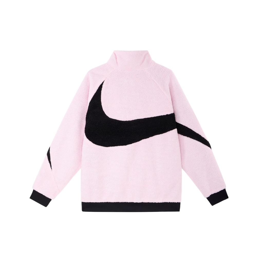 Nike Женская двусторонняя куртка-боа Big Swoosh (Азия) Верхняя одежда для мужчин Prism Pink/Black BQ6546-601