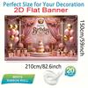1 pair, 2Dflat, pink and gold themed birthday backdrop banner, suitable for birthday celebration photo backgrounds, wsj