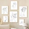 Woman Abstract Lines Minimalism Flower Lips Posters Prints Canvas Painting Nordic Wall Art Pictures Living Room Home Decor