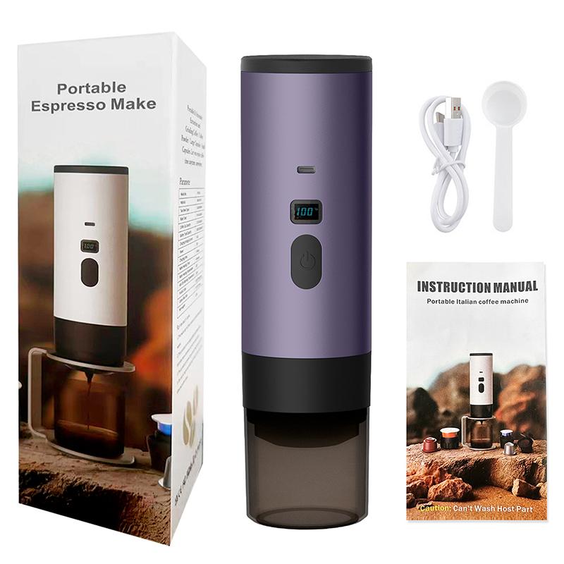 Портативная электрическая кофеварка 3-в-1, капсульная кофемолка, дорожная кофеварка с беспроводным подогревом для автомобиля, дома, кемпинга