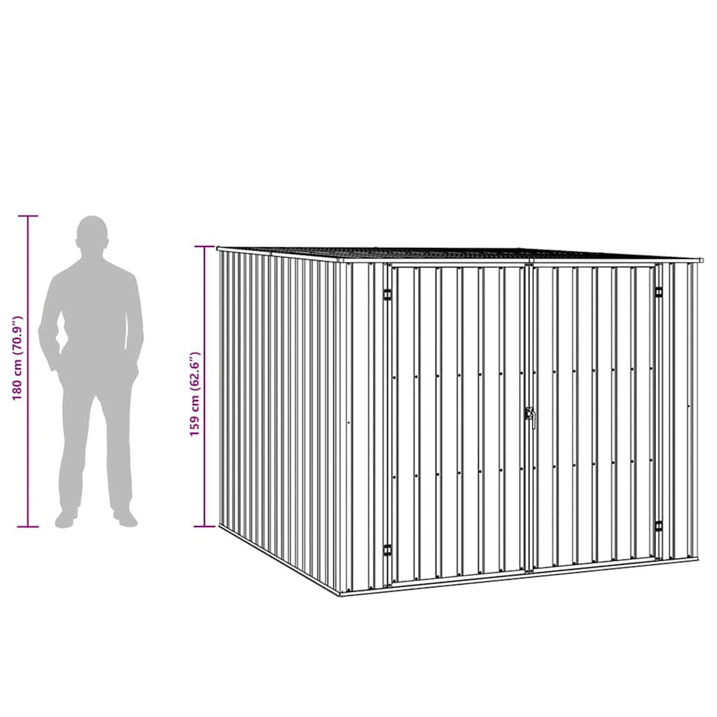 Garden Shed Gray 195 x 198 x 159 cm Galvanized Steel