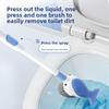 Силиконовая щетка для унитаза с жидкой инъекцией и держателем для присоски. Эффективная очистка без мертвых углов.