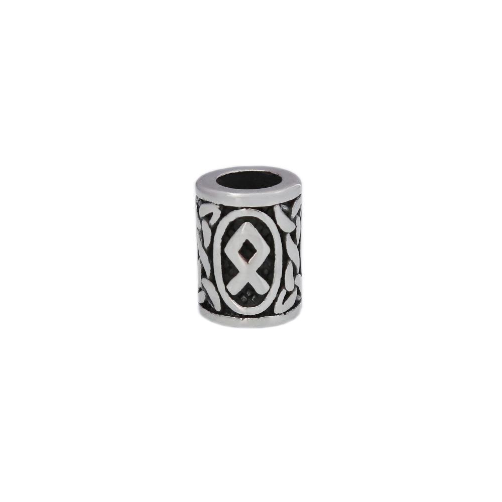 Retro Viking Rune Stainless Steel Beads - Non-Fading Titanium Accessory