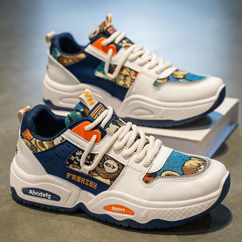 Модные кроссовки на платформе Весна Осень Мужские увеличивающие рост Дышащие Нескользящие Кроссовки Удобная Модная Шнуровка Повседневная Обувь