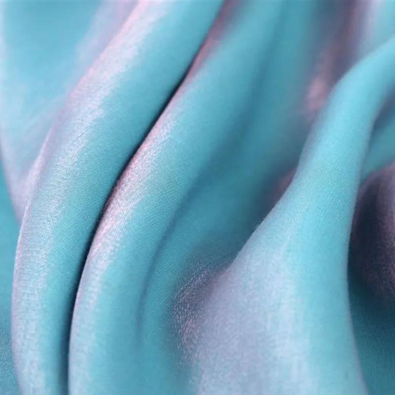 Smooth Gradient Reflective Fabric Shiny Per Meter for Shirt Skirt Wedding Dress Doll Clothes Diy Sewing Designer Cloth Soft Blue