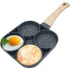 Egg Frying Pan Non Stick 4-Cup Burger Steak Pancake Sausage Omelet Breakfast Cooker Pan with Long Handle Cooking Tool
