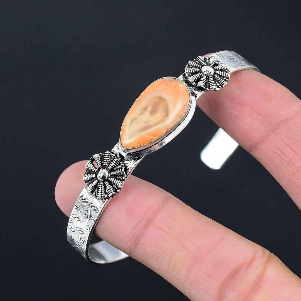 Натуральный Императорский Яшма Драгоценный камень 925 Стерлинговое Серебро Браслет Регулируемый Для Девочек