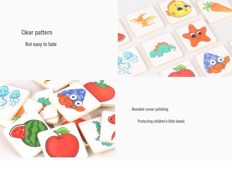 Montessori Shadows Matching Game: Educational Wooden Puzzle for Kids Ages 3-6