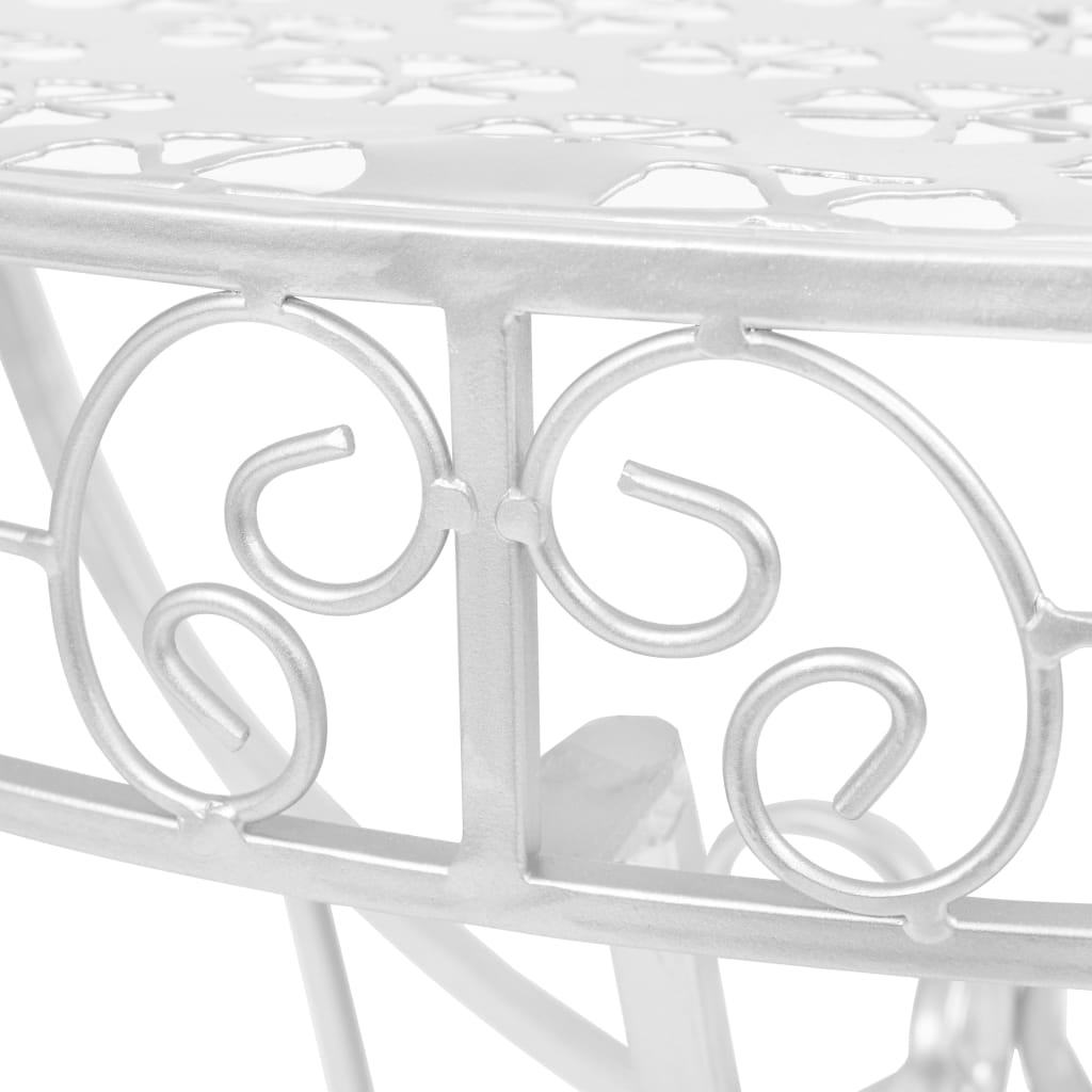 Side Table Vintage Style Semi Circular Metal 72 x 36 x 74 cm Silver