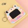 Reusable Writing Pad Mini Drawing Board Keychain for Kids, Cartoon Frog with Key Ring, Hanging Doodle Sketch School Bag LCD Tablet Pendant