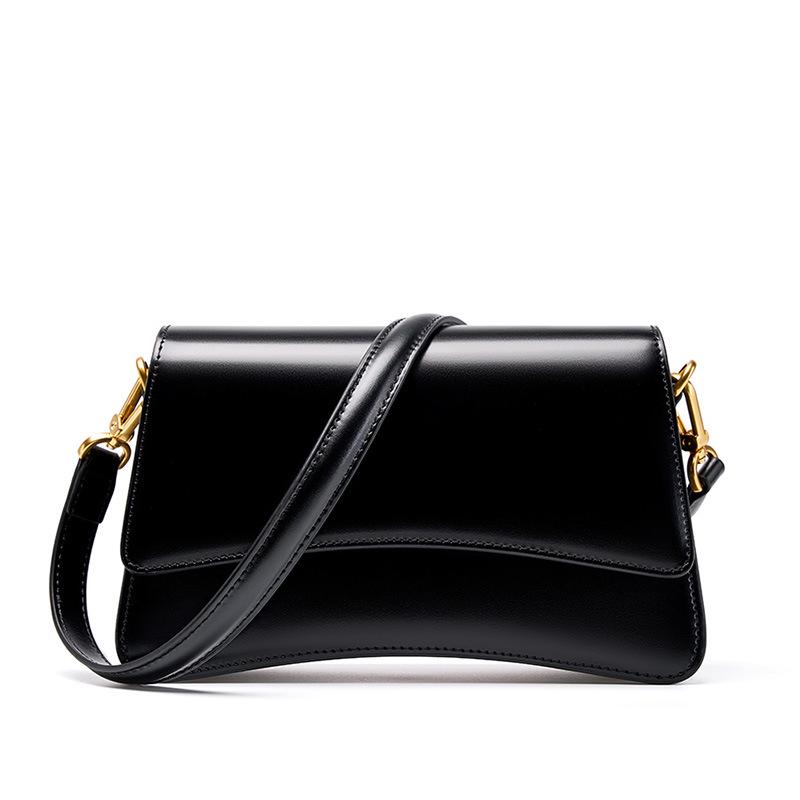 2025 Versatile Cowhide Crossbody Baguette: High-End Women's Shoulder and Underarm Bag