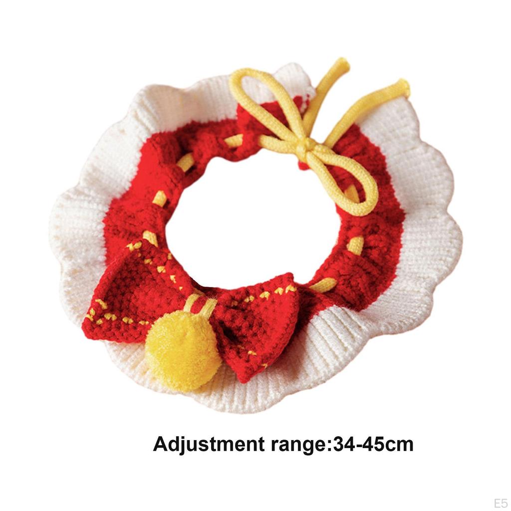 Уютный вязаный ошейник для кошек для празднования Нового года