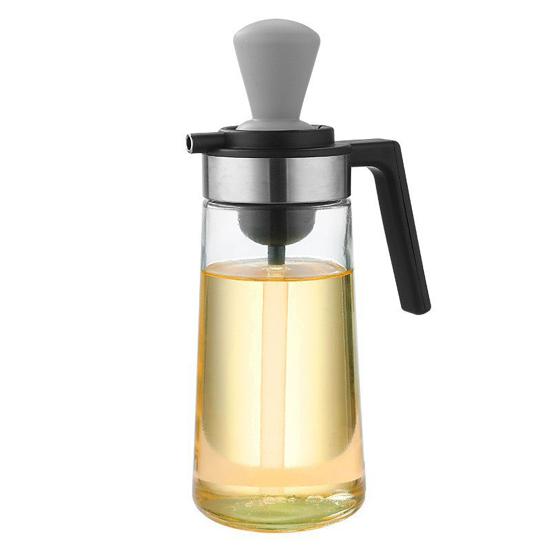 304 Stainless Steel Oil Spout Glass Oil Bottle with Silicone Brush Smooth Dispensing Easy Refilling Precision Oil Dispenser