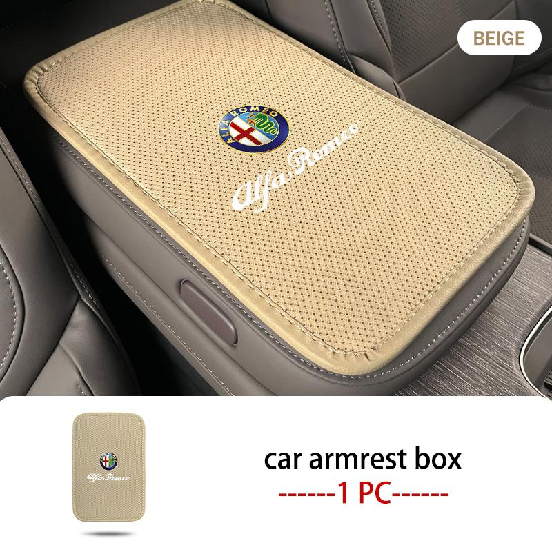 QTMYN1 Car Armrest Box Pad Center Console Protector Heightening Mat For Alfa Romeo 159 Giulietta Giulia 147 Mito 156 159 166 GT Stelvio