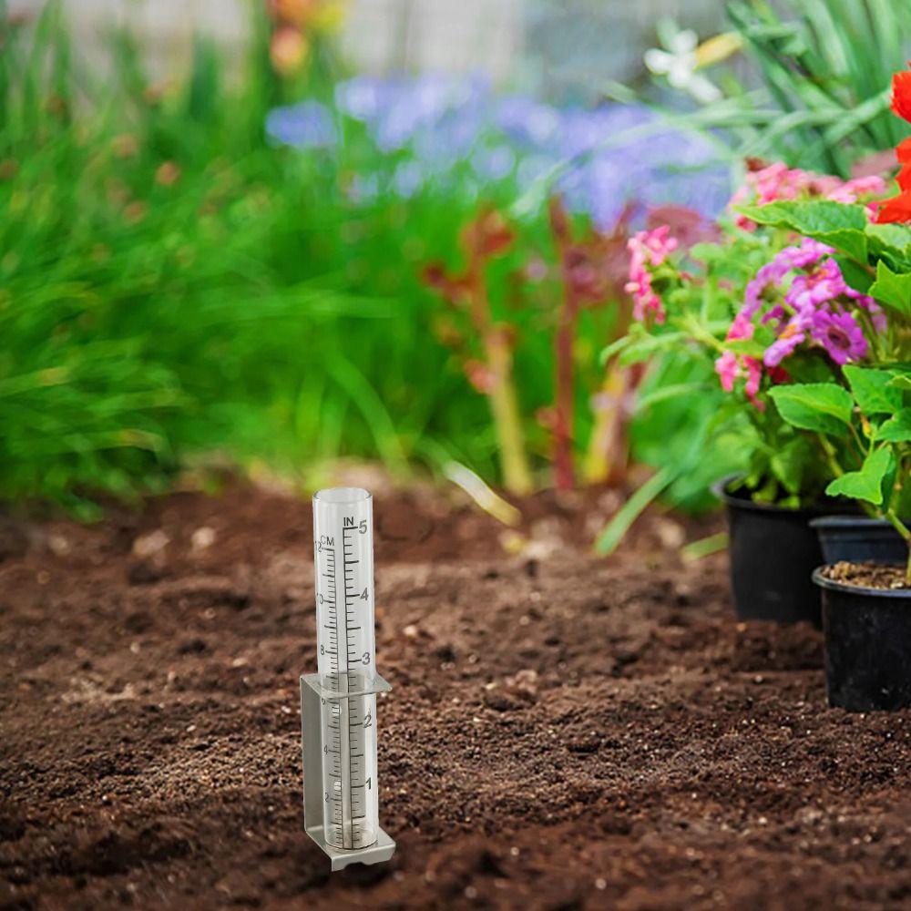 Easy To Read Rainwater Measuring Tool 2 in1 Mounting Rack Garden Moisture Meter Lawn Backyard