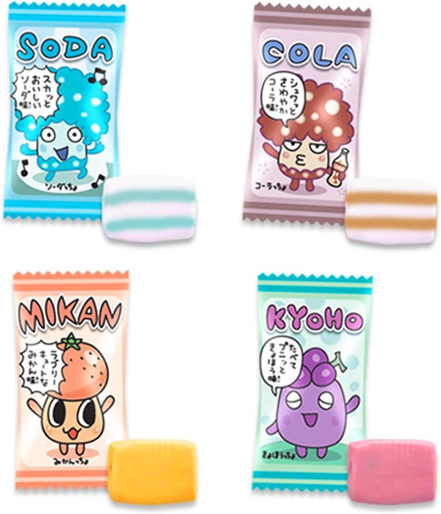 Morinaga Puni Shari UHA Mikakuto Puccho Все 10 видов Ассорти Набор в индивидуальной упаковке Большая емкость Мягкие конфеты Dagashi Ассорти 104 Hi-Chew (Общее количество