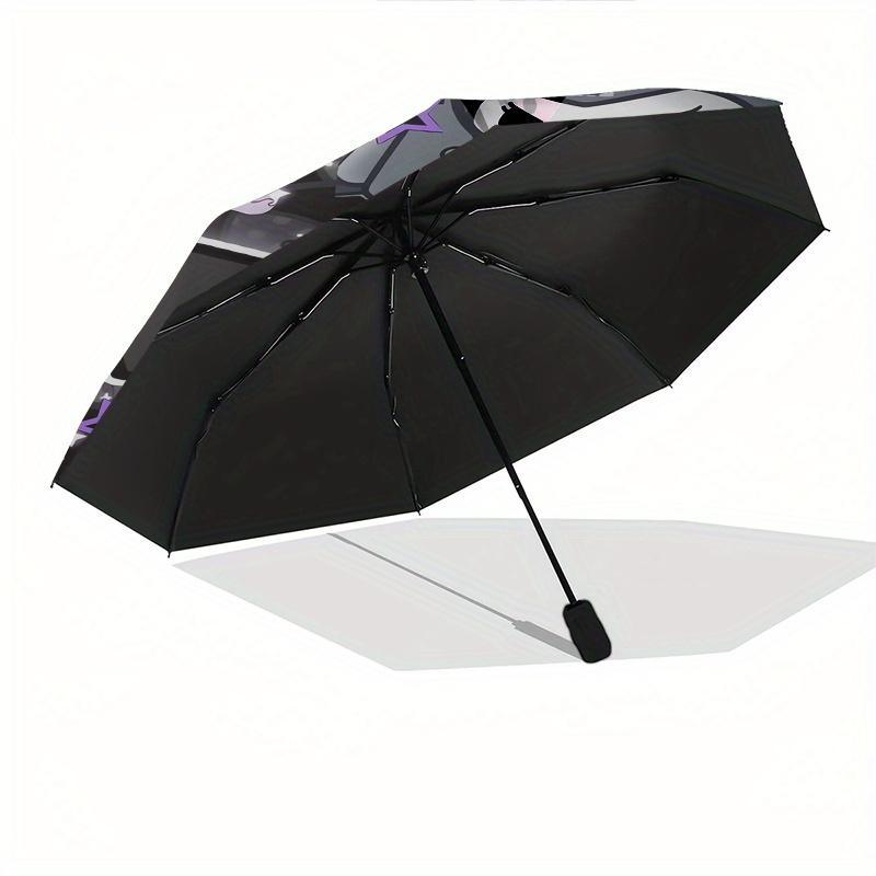 Kuromi,Sanrio Automatic Umbrella-Foldable, Durable 8-Bone Design, Compact and Stylish, Great for Camping, Halloween, Christmas, Mother's Day