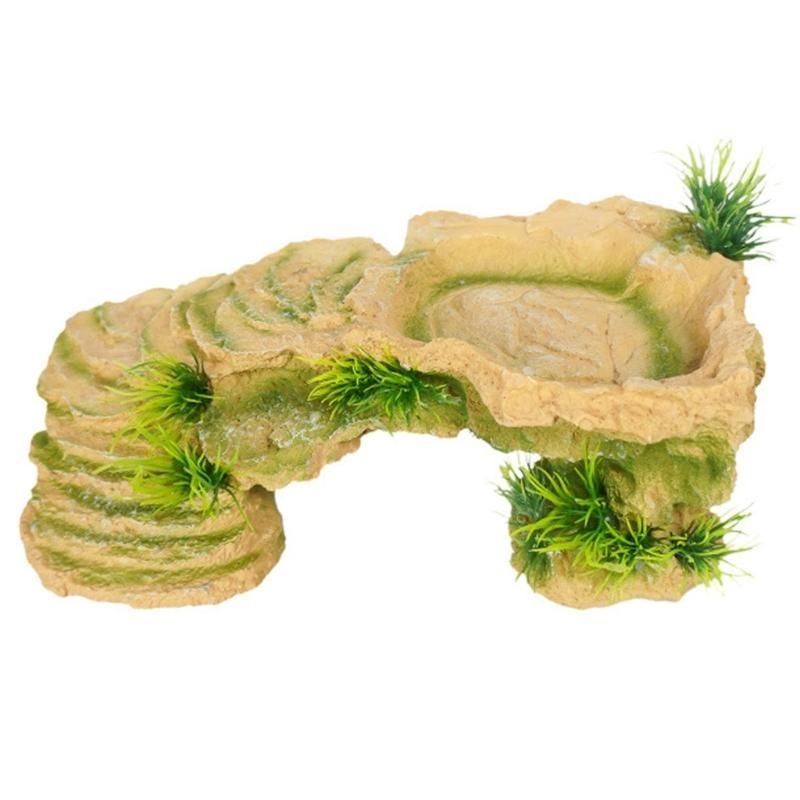  Aquariums Resin Shelter Cave Landscape Decoration Terrariums Basking Platform Reptiles Hideouts Cave Habitats Ornament