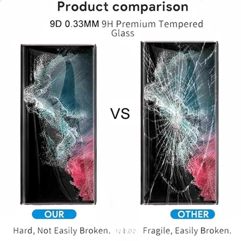 3 шт. Изогнутое закаленное стекло Для Samsung Galaxy S25 S23 S21 S24 Ultra S20 Plus Защитное стекло Для Samsung Note 9 10 20 S10 S9