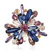 Brooch Fashionable Dress-up Colored Flower Rhinestone Inlaid Badges Pin for Celebration