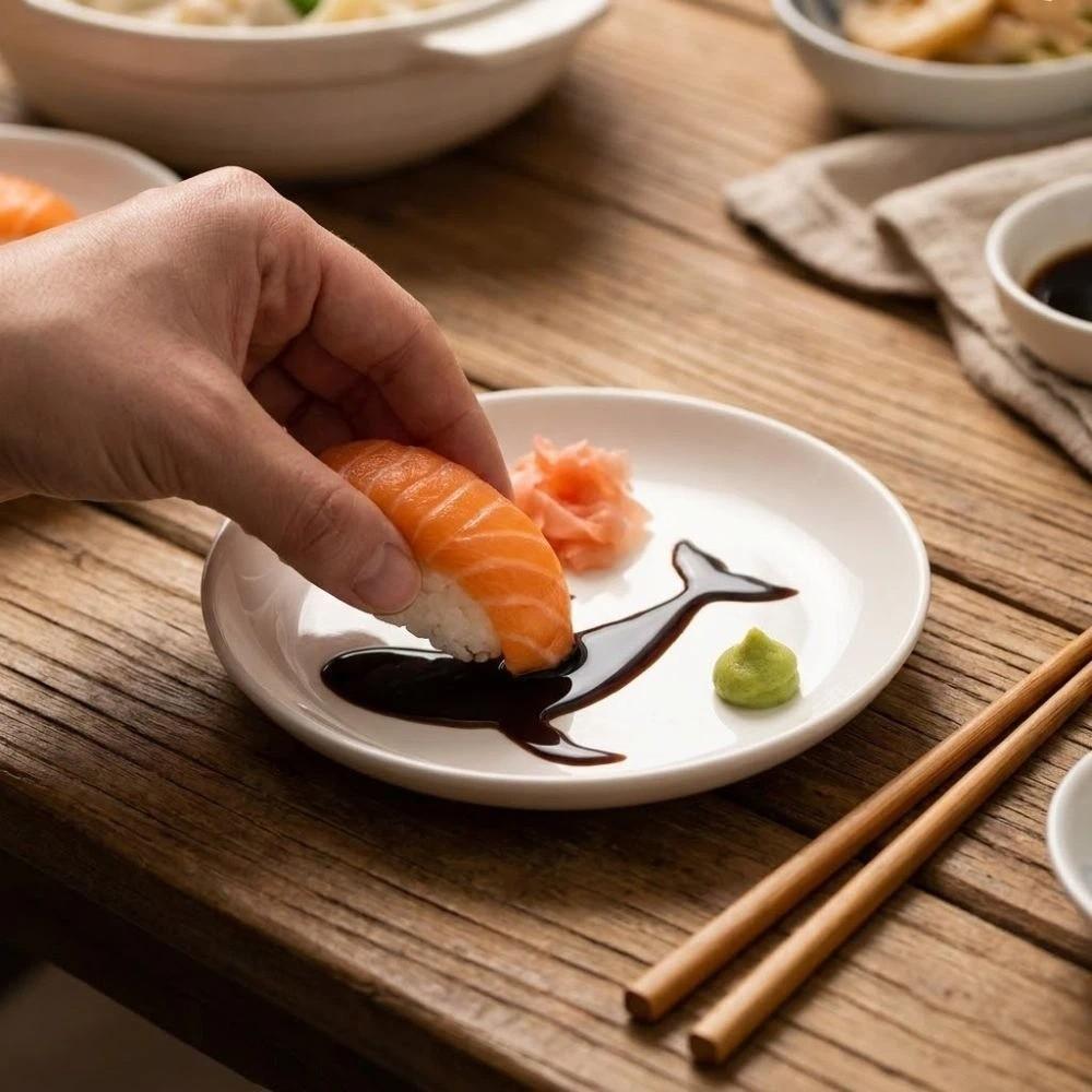 Food Grade Whale-shaped Dipping Dish Round Kitchen Condiment Plate Hotel Kitchen