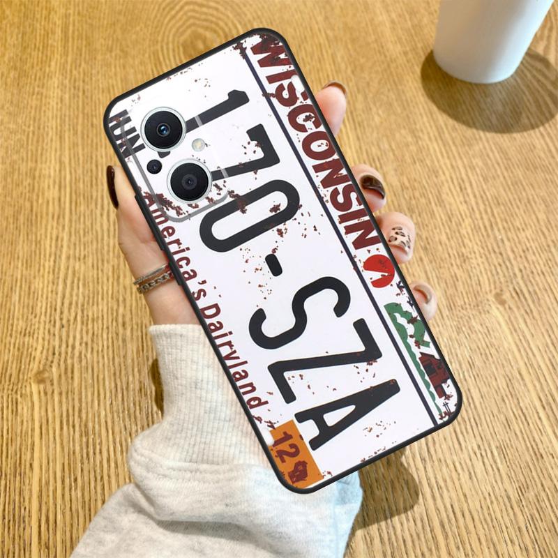 Retro Funny License Plate Funda For OPPO Reno 13 F 14F 12F 11F 8T 7 8 Lite 10 11 12 14 OPPO Find X5 X6 X8 X9 Pro Case