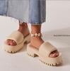 Fashion Punk Chunky Heels Mules Shoes Sandals For Women Rivet Platform Slide Sandals Open Toe Summer Street Goth Shoes Beach Shoes