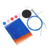 Circular Knitting Needle and Cable Set Blue Gold Color Double Head Interchangeable Needles for Home