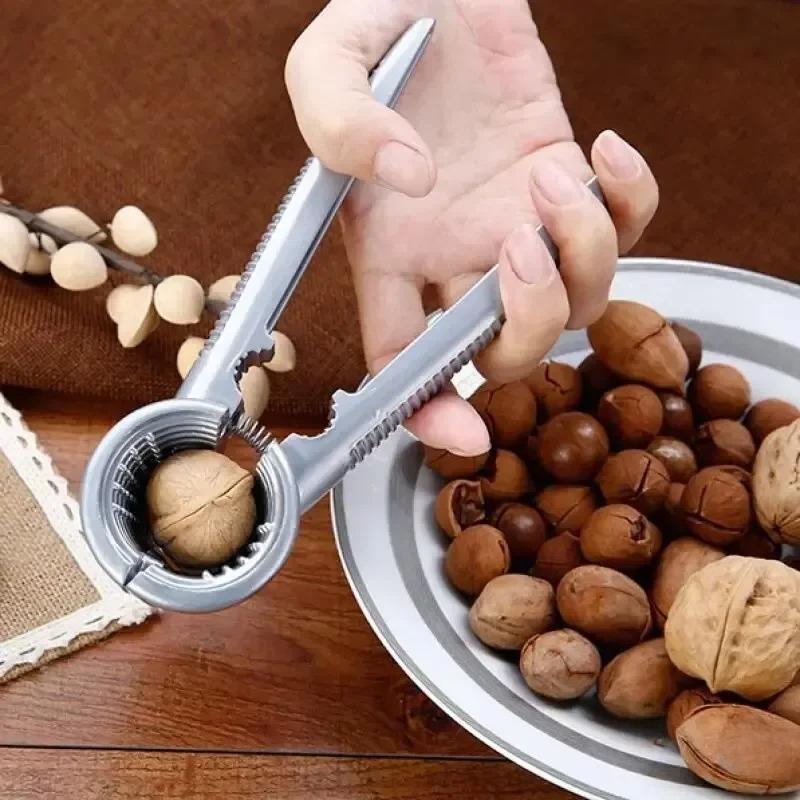 Новый Серебристый Металлический Многофункциональный Грецкий Орех Щипцы Бытовые Инструменты для Раскалывания Орехов Подходит для Грецких Орехов Каштанов и Лесных Орехов Инструменты