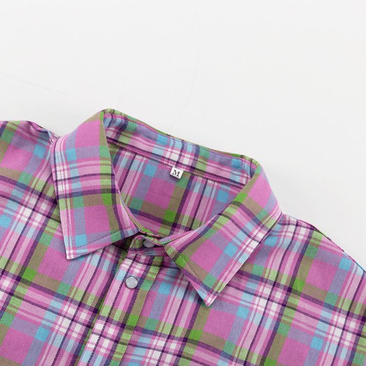 Clacive Модные свободные женские рубашки с длинным рукавом в клетку с лацканами 2024