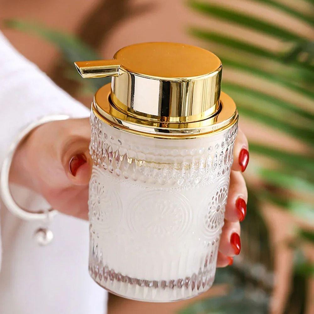 Стеклянный ручной насос, пенящийся флакон, многоразовый контейнер для хранения жидкости, декор для ванной комнаты