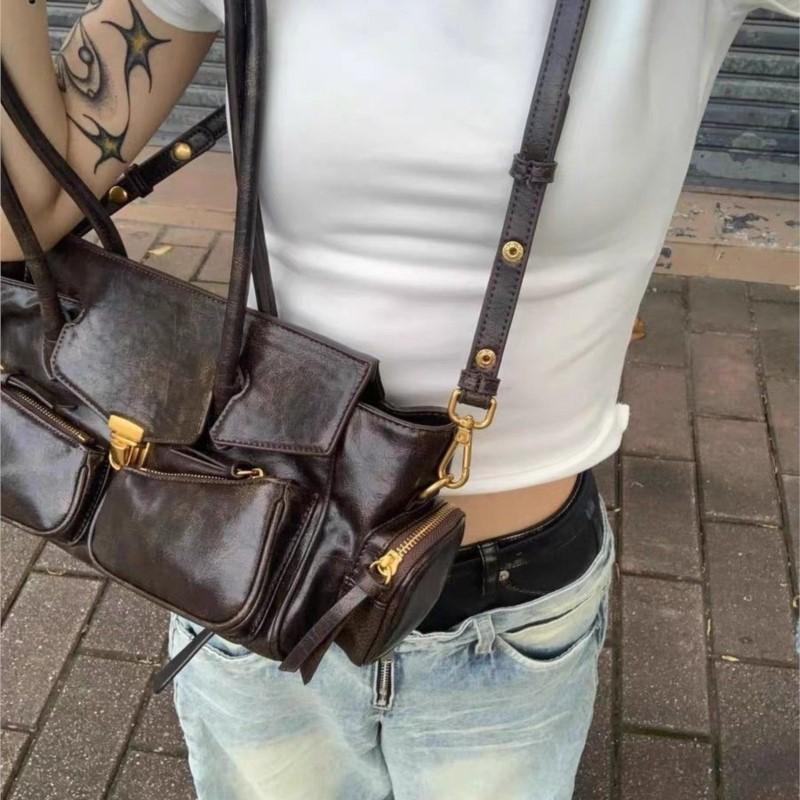 JIAERDI High Street Кофейные Сумки на Плечо Кошелек Женские Ретро Горячие Девушки Повседневные Сумки Через Плечо Сумка Женская Осень Зима Y2k Сумка
