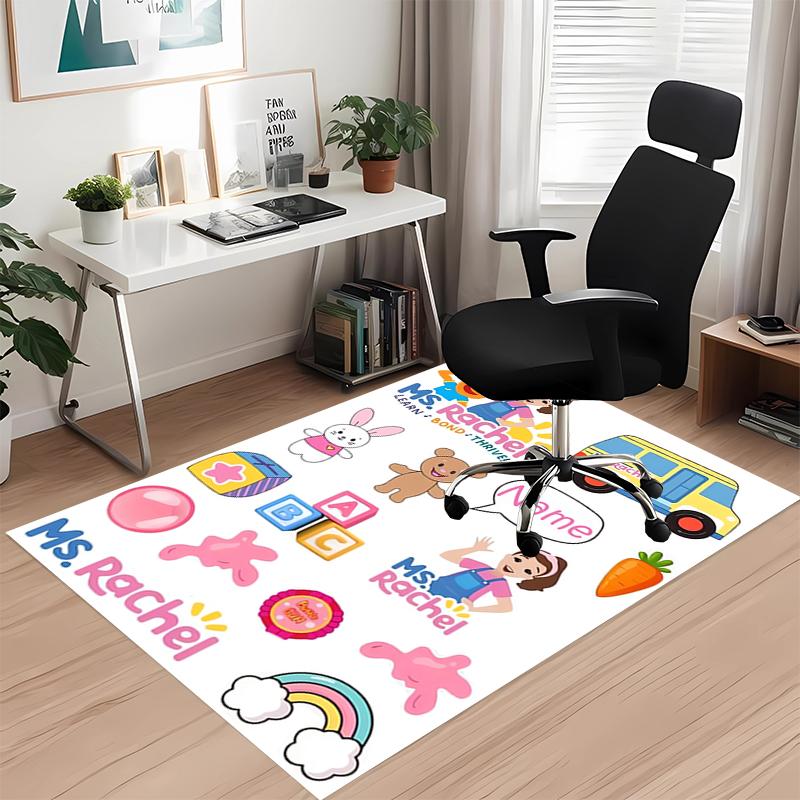 Custom Name Ms. Rachel Printed Carpet, for Office Chair Living Room Bedroom Kitchen Room Decor Gifts.